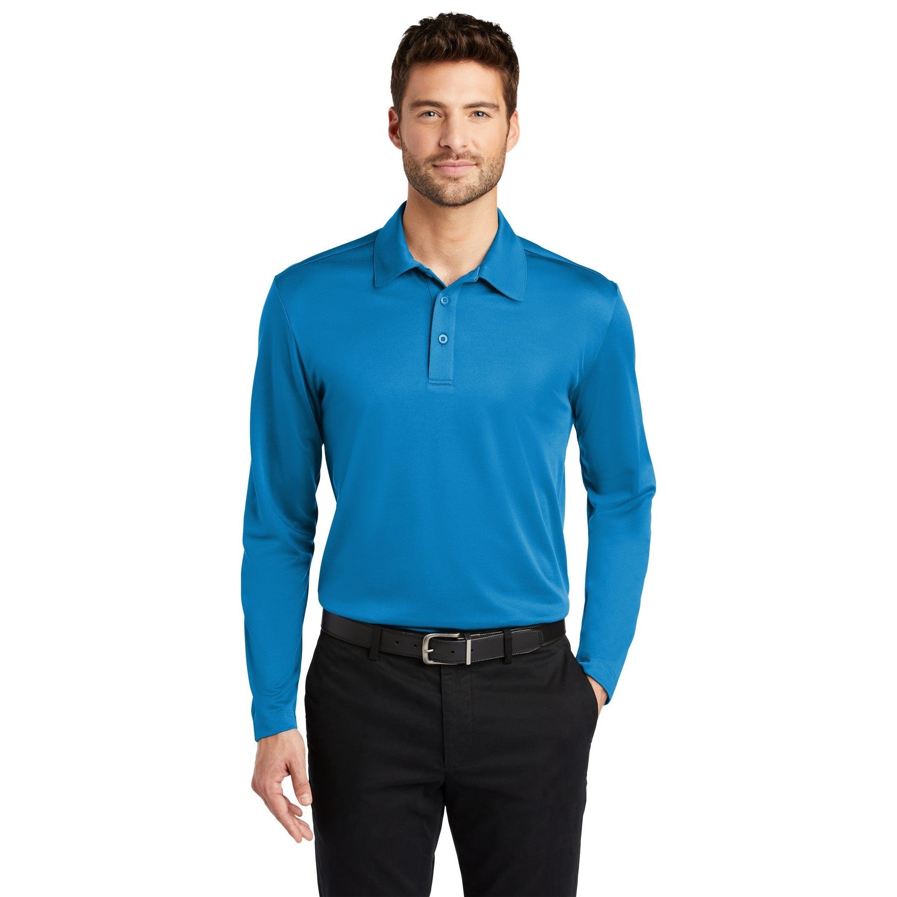 Port Authority-Port Authority® Silk Touch™ Performance Long Sleeve Polo. K540LS-MedTech-2